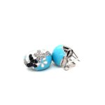 Blue Butterfly Silver Cubic Earrings