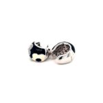Black & White Enamel Silver Cubic Earrings