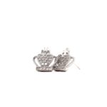 Silver Cubic Zirconia Crown Earrings