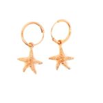 Silver Rose Plated Starfish Earrings