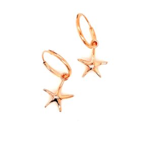 Silver Rose Plated Starfish Earrings