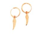 Silver Rose Plated Feather Earrings