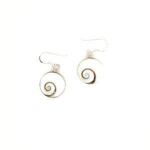 Silver Shiva Shell  Drop Earrings