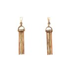 9ct Tri Colour Drop Earrings