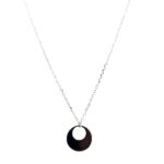 Silver Neck Chain and Disc Pendant Set