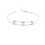 Silver 3 Stone Cubic Zirconia Bracelet