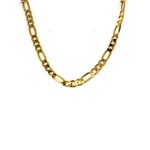 9ct yellow gold Figaro bracelet 1+3