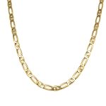 9CT YELLOW GOLD FIGARO BAR NECK CHAIN 46CM