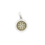 SILVER AND GOLD PLATED FLOWER CUBIC PENDANT