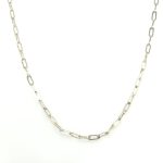 SILVER PAPER CLIP NECK CHAIN 70CM
