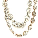 SILVER GRADUATED GUCCI NECK CHAIN 95CM
