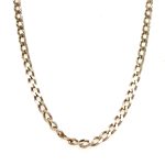 SILVER OVAL CURB NECK CHAIN 60CM