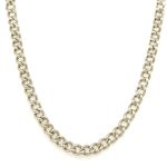 SILVER CURB LINK NECK CHAIN 55CM