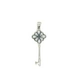 SILVER FANCY KEY PENDANT CUT OUT
