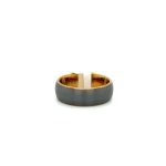 TUNGSTEN BAND ROSE INSIDE BRUSHED SILVER TOP