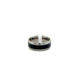 TITANIUM BAND 8MM BLACK SIL EDGES