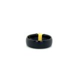 TUNGSTEN BAND MATT CENTRE ALL BLACK WITH POLISHED EDGES
