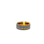 TUNGSTEN BAND MATT STEEL OFF CENTRE ROSE LINE