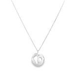 SILVER FOOTPRINT CUBIC PENDANT WITH CHAIN