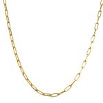 SILVER PLATED PAPERCLIP NECK CHAIN 55CM