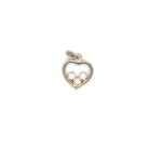 SILVER CUT OUT HEART WITH CUBIC MICKEY EARS