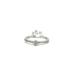 Silver cubic dress ring Diamond shape pave set