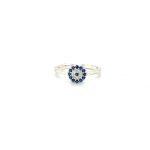 SILVER CUBIC EVIL EYE TOE RING