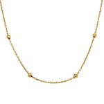 SILVER/GOLD PLATED ROLO OVAL BEAD NECK CHAIN 45CM