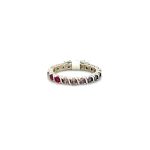 SILVER COLOUR CUBIC FULL ETERNITY CLAW RING ..