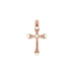 SILVER ROSE PLATED PFRESH WATER PEARL CROSS PENDANT