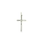 SILVER PLAIN ROUNDED EDGE CROSS