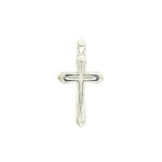 SILVER CUBIC CROSS PENDANT PAVE STYLE