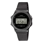 CASIO A171WEMB-1ADF BLK/ MESH ALARM CHRONO DIGITAL