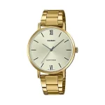 CASIO LDS ANALOG RND GOLD ION PLTD CASE ROUND