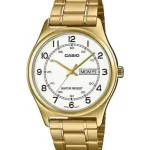 CASIO ANALOG GOLD DD NUM WHT DIAL