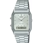 CASIO RETRO ANADIGI SILVER DIAL SQUARE DIGITAL STEEL