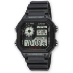 CASIO AE-1200WH-1AVDF WORLD TIME BLK PU STRAP 100M BLK